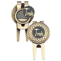 Dimpled Pattern 2-Sided Divot Tool w/ Money Clip